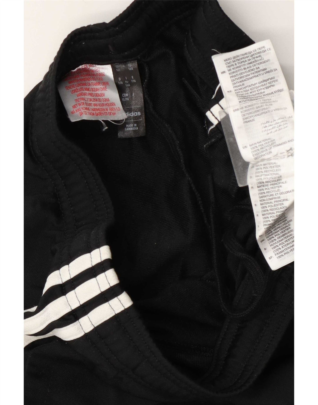 Adidas Boys Tracksuit Trousers 15-16 Years Black Polyester