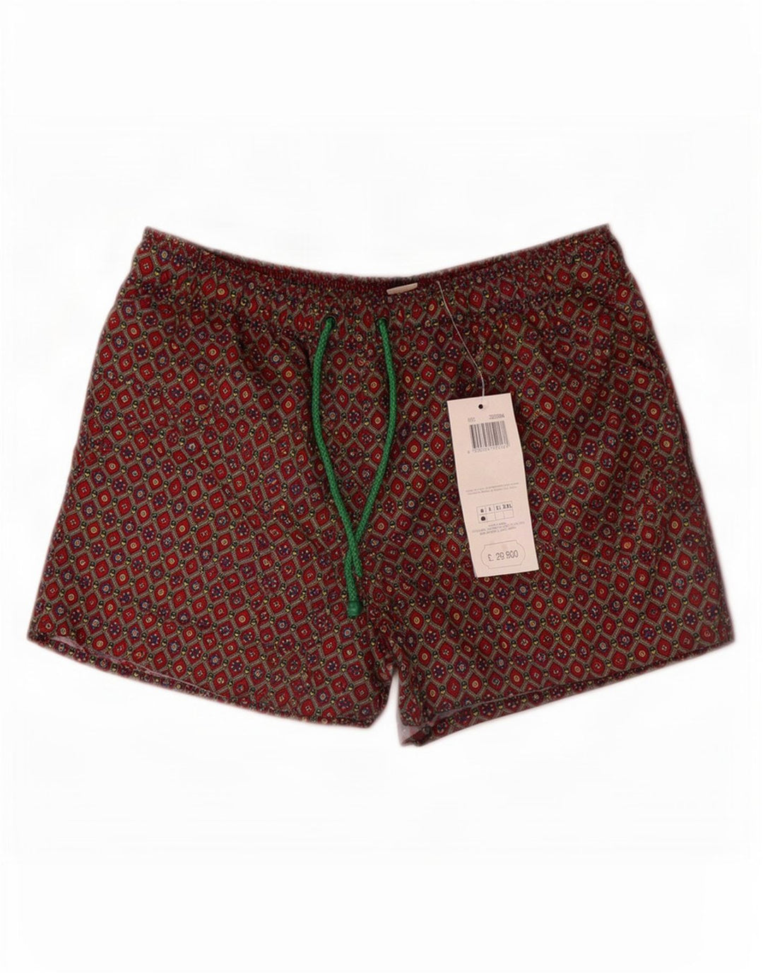 Vintage Mens Swimming Shorts Medium Brown Geometric Polyester