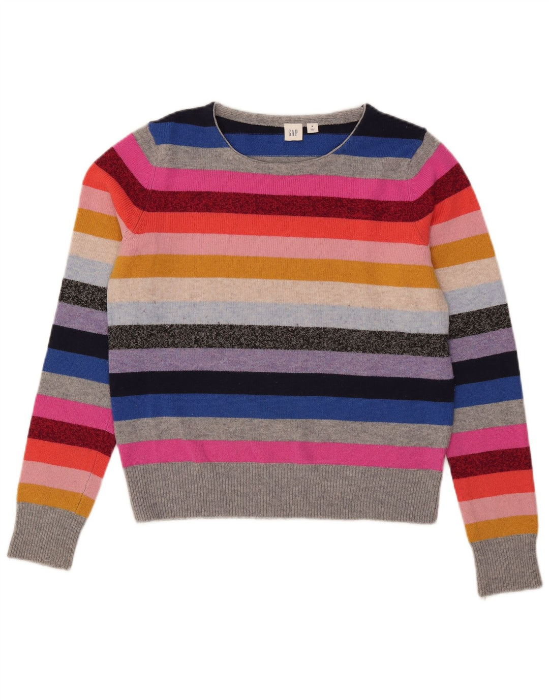 Gap Womens Boat Neck Jumper Sweater UK 14 Medium Multicoloured Striped