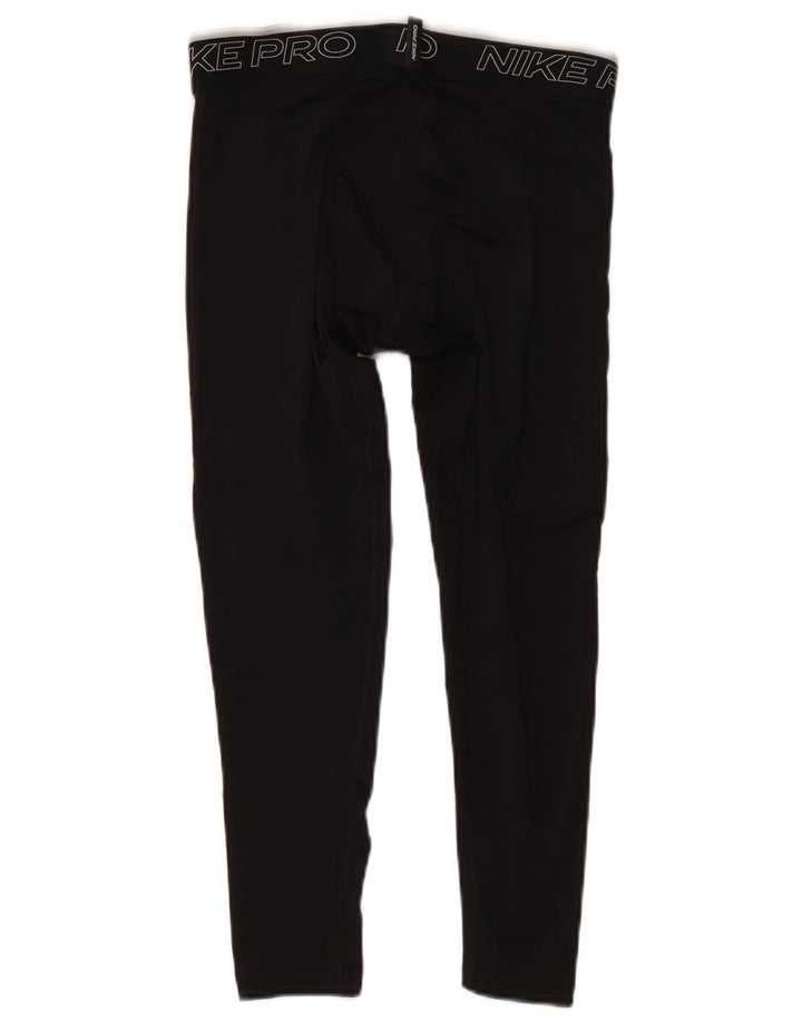 Nike Mens Dri Fit Graphic Capri Leggings Medium  Black Polyester