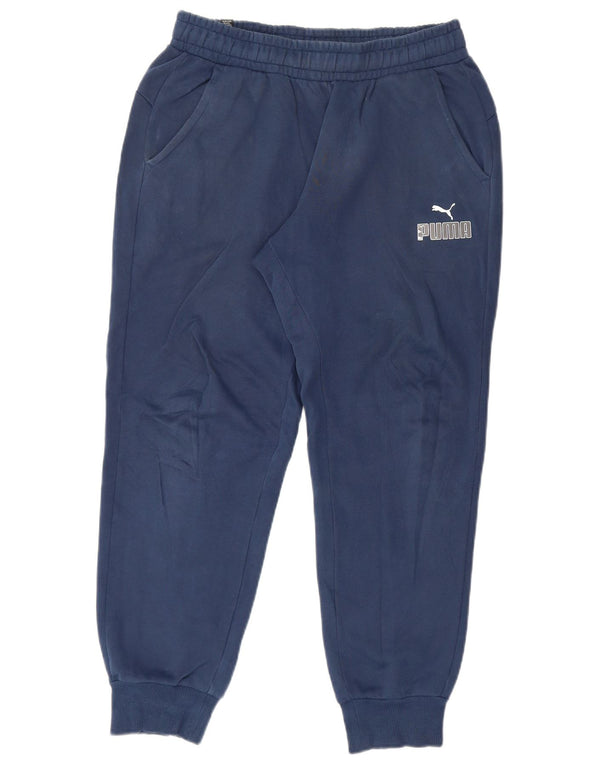 Puma Mens Graphic Tracksuit Trousers Joggers Medium Navy Blue