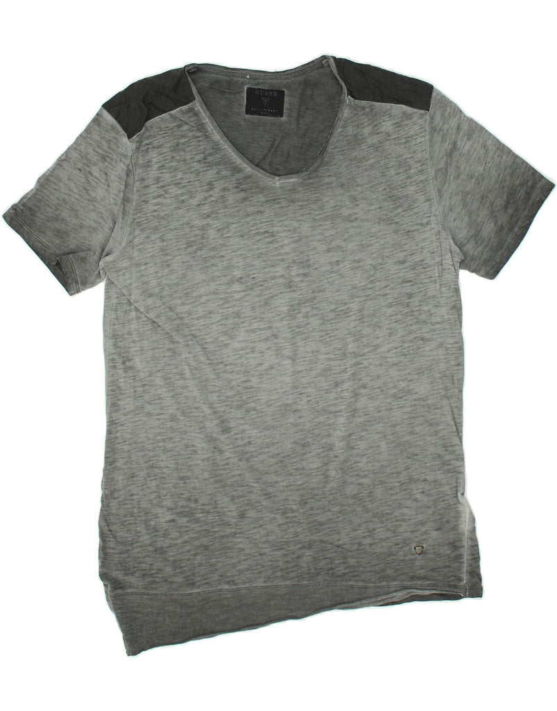 GUESS Mens T-Shirt Top Medium Grey Colourblock | Vintage Guess | Thrift | Second-Hand Guess | Used Clothing | Messina Hembry 