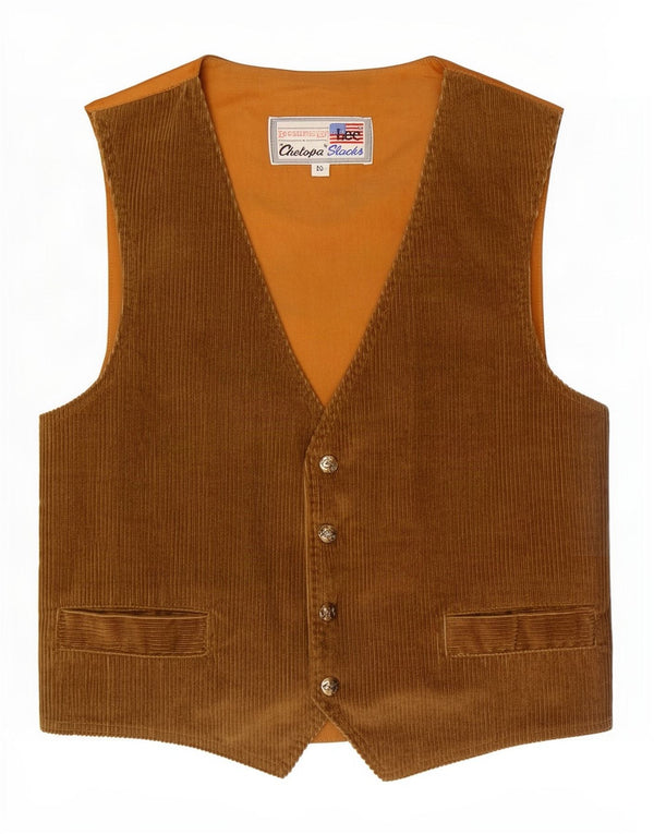 Lee Mens Corduroy Waistcoat Small Brown Cotton
