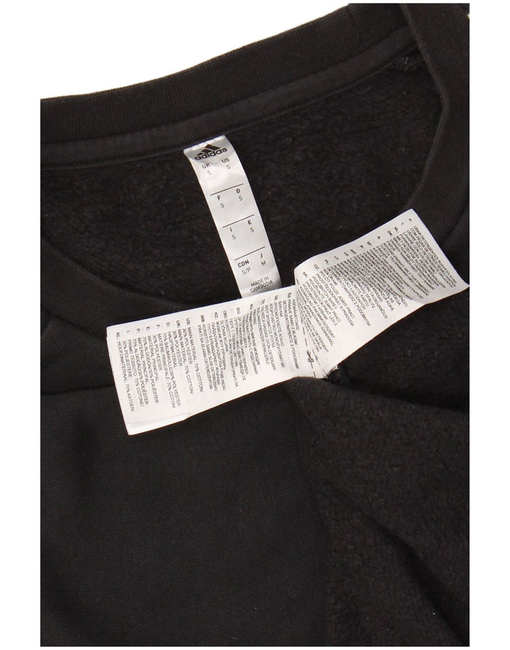 ADIDAS Mens Sweatshirt Jumper Small Black Cotton