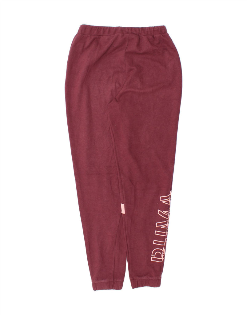 PUMA Womens Graphic Tracksuit Trousers Joggers UK 6 XS  Burgundy Cotton Vintage Puma and Second-Hand Puma from Messina Hembry 