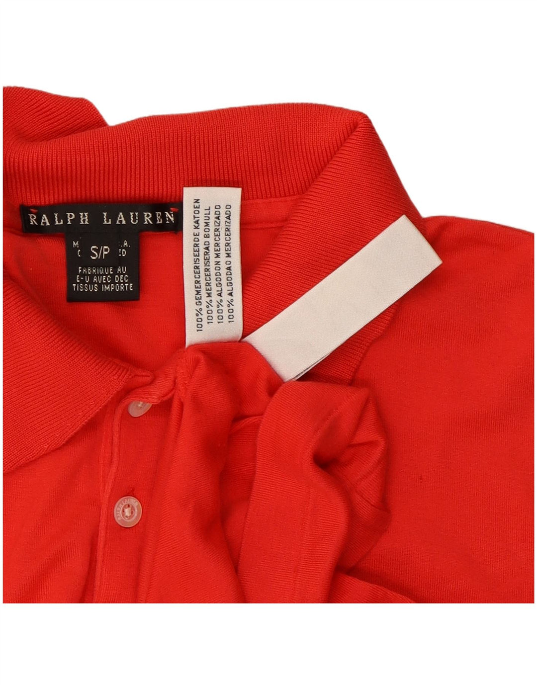 Ralph Lauren Womens Polo Shirt UK 10 Small Red Cotton