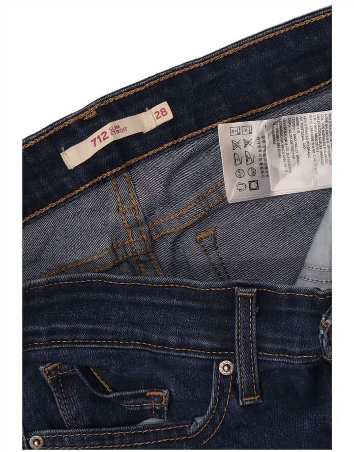 Levi's Womens 712 Slim Jeans W28 L31 Blue Cotton