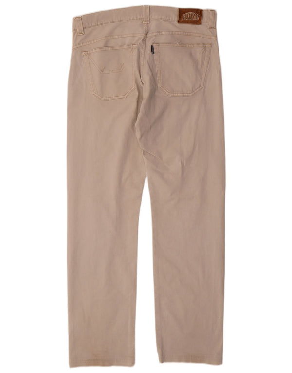 Jeckerson Mens Straight Casual Trousers W34 L32 Beige