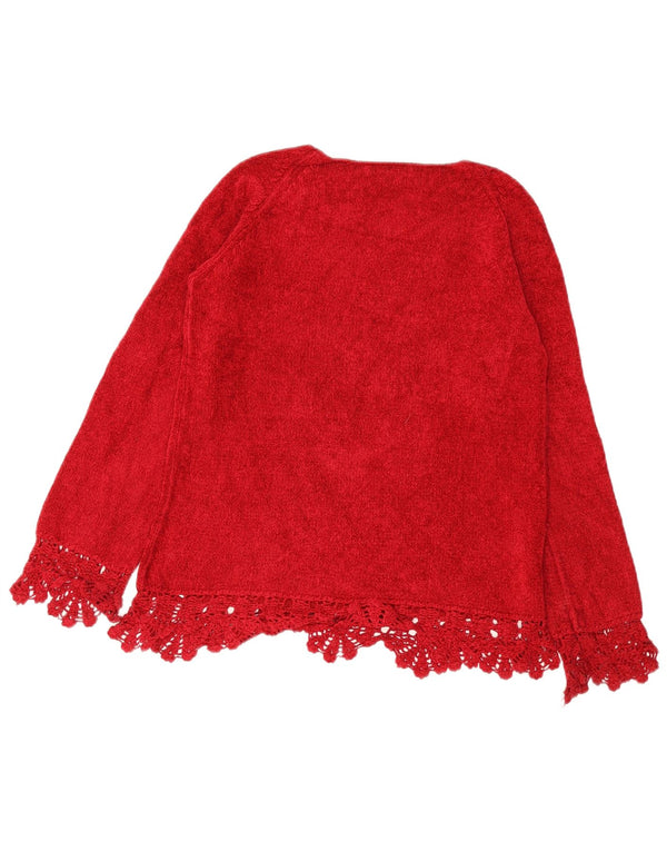 Marks & Spencer Womens Crew Neck Jumper Sweater UK 14 Medium Red Viscose