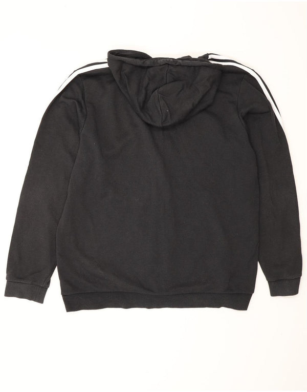 ADIDAS Mens Zip Hoodie Sweater XL Black Cotton