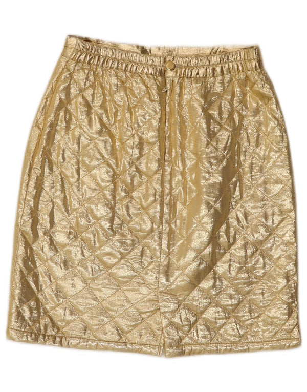Laura Biagiotti Girls Straight Skirt 9-10 Years W24 Gold Acetate