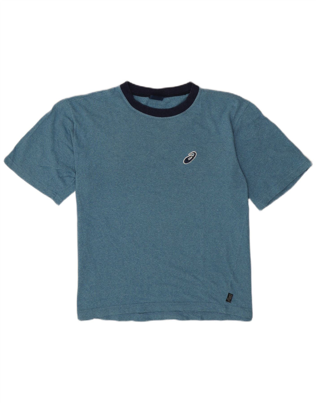 Asics Mens T-Shirt Top Medium Blue Flecked Cotton