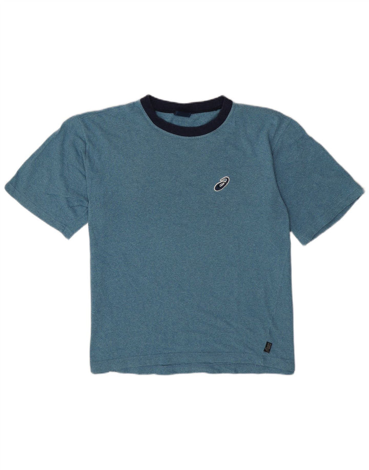 Asics Mens T-Shirt Top Medium Blue Flecked Cotton