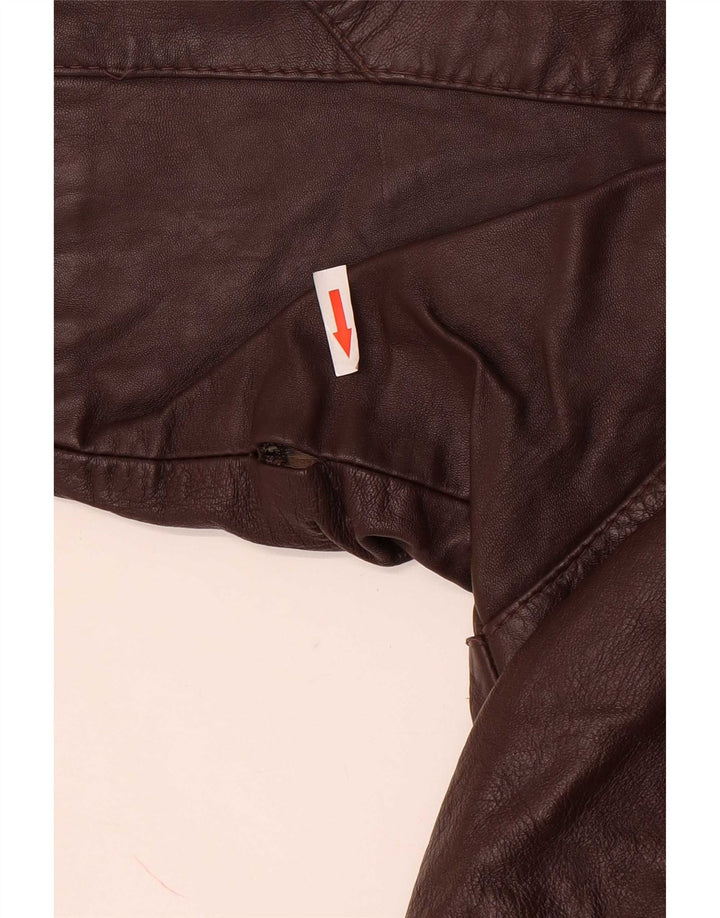 Vintage Womens Leather Jacket UK 14 Large Brown