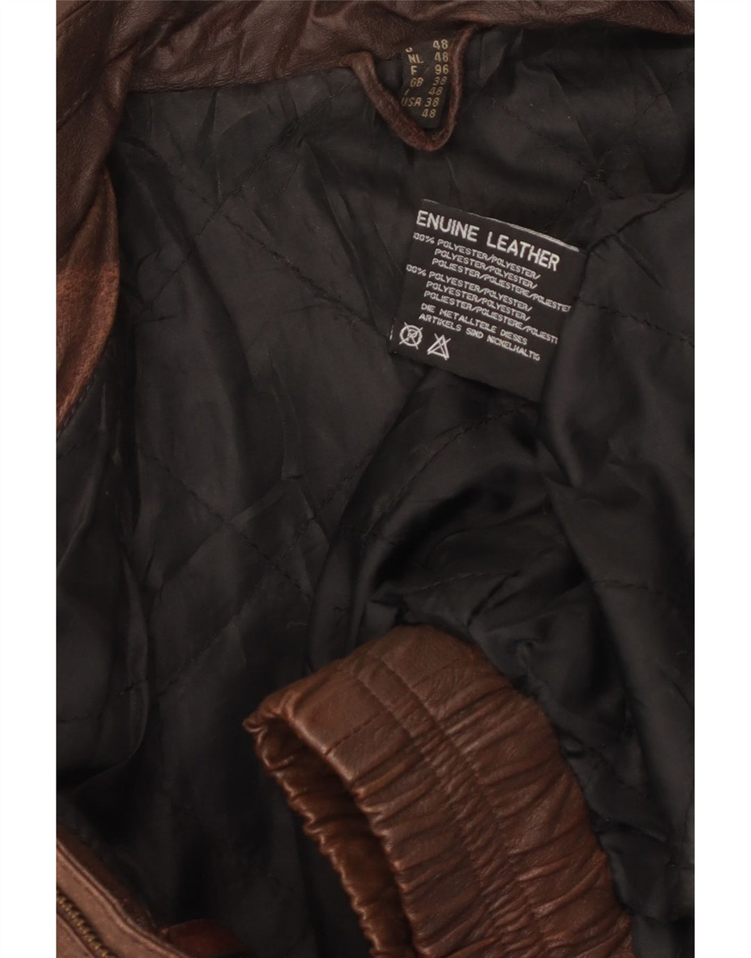 VINTAGE Mens Leather Jacket UK 38 Medium Brown Leather