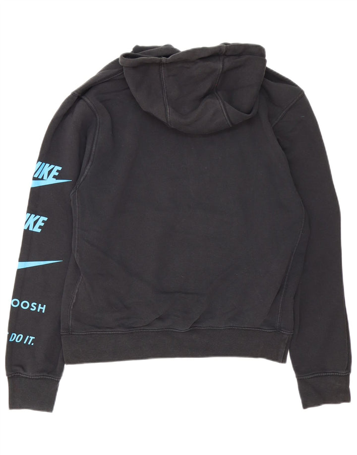 Nike Mens Graphic Hoodie Jumper Small Black Cotton