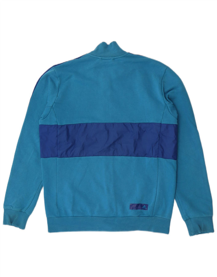 Adidas Mens Graphic Tracksuit Top Jacket Medium Blue Colourblock Cotton