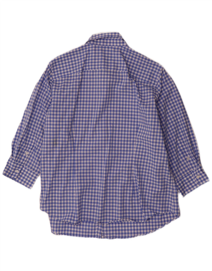 Chaps Womens Shirt UK 18 XL Blue Gingham Cotton