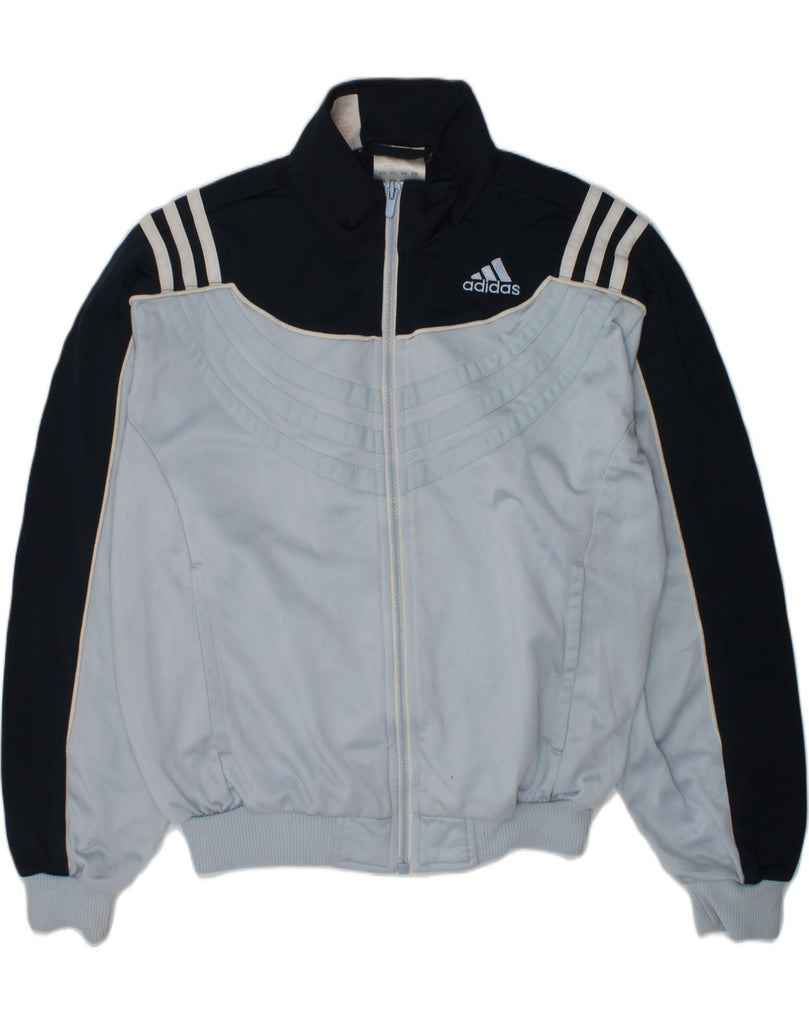 ADIDAS Boys Tracksuit Top Jacket 11-12 Years Blue Colourblock Polyester | Vintage Adidas | Thrift | Second-Hand Adidas | Used Clothing | Messina Hembry 