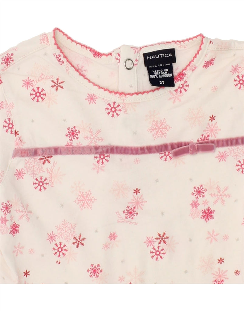 NAUTICA Baby Girls Top Long Sleeve 18-24 Months White Fair Isle Cotton Vintage Nautica and Second-Hand Nautica from Messina Hembry 