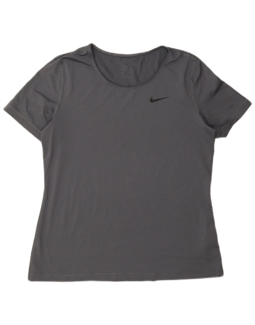 Nike Womens Dri Fit T-Shirt Top UK 16 Large Grey Polyester