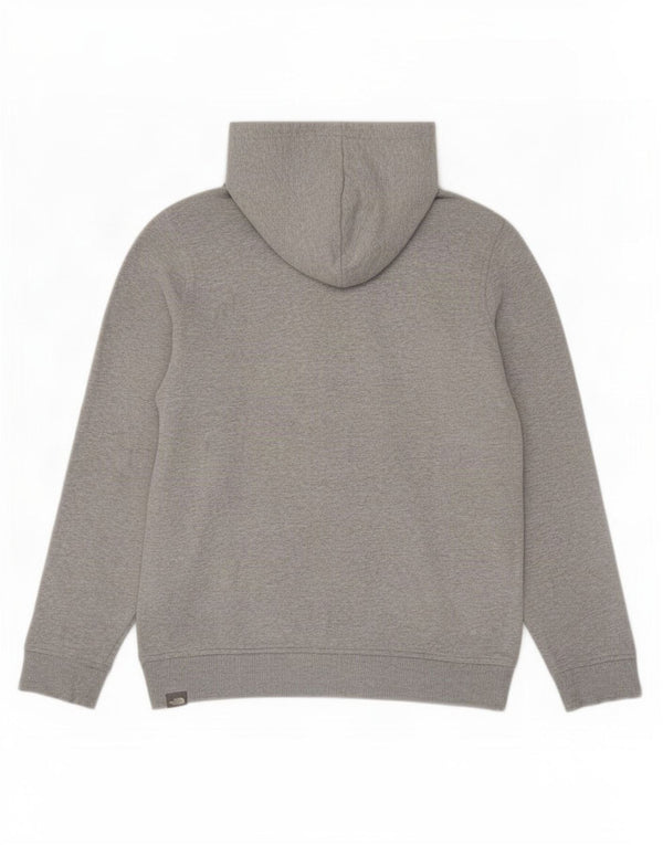 The North Face Boys Graphic Hoodie Jumper 14-15 Years XL Grey Flecked