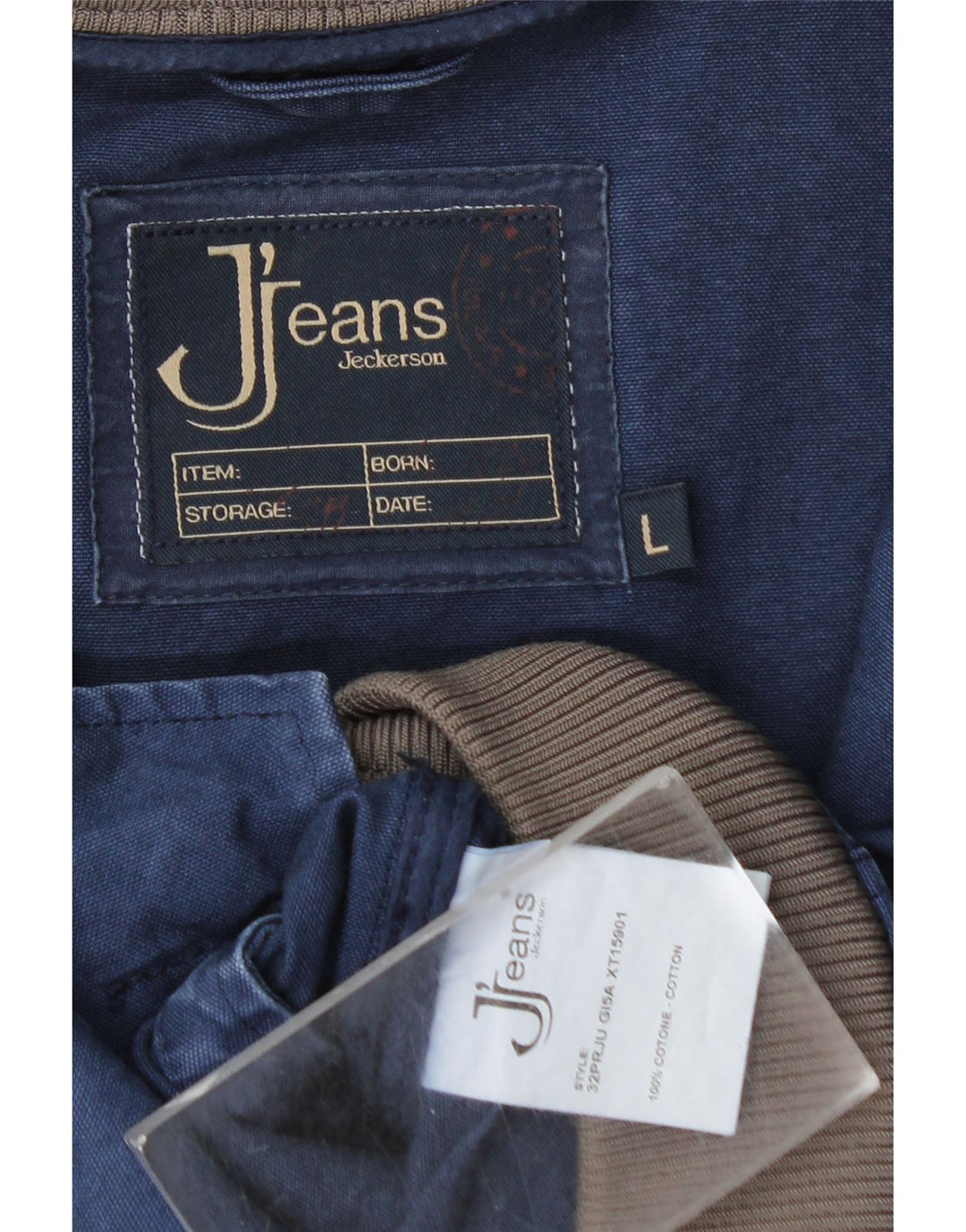 Jeckerson Mens Denim Jacket UK 40 Large Navy Blue Cotton