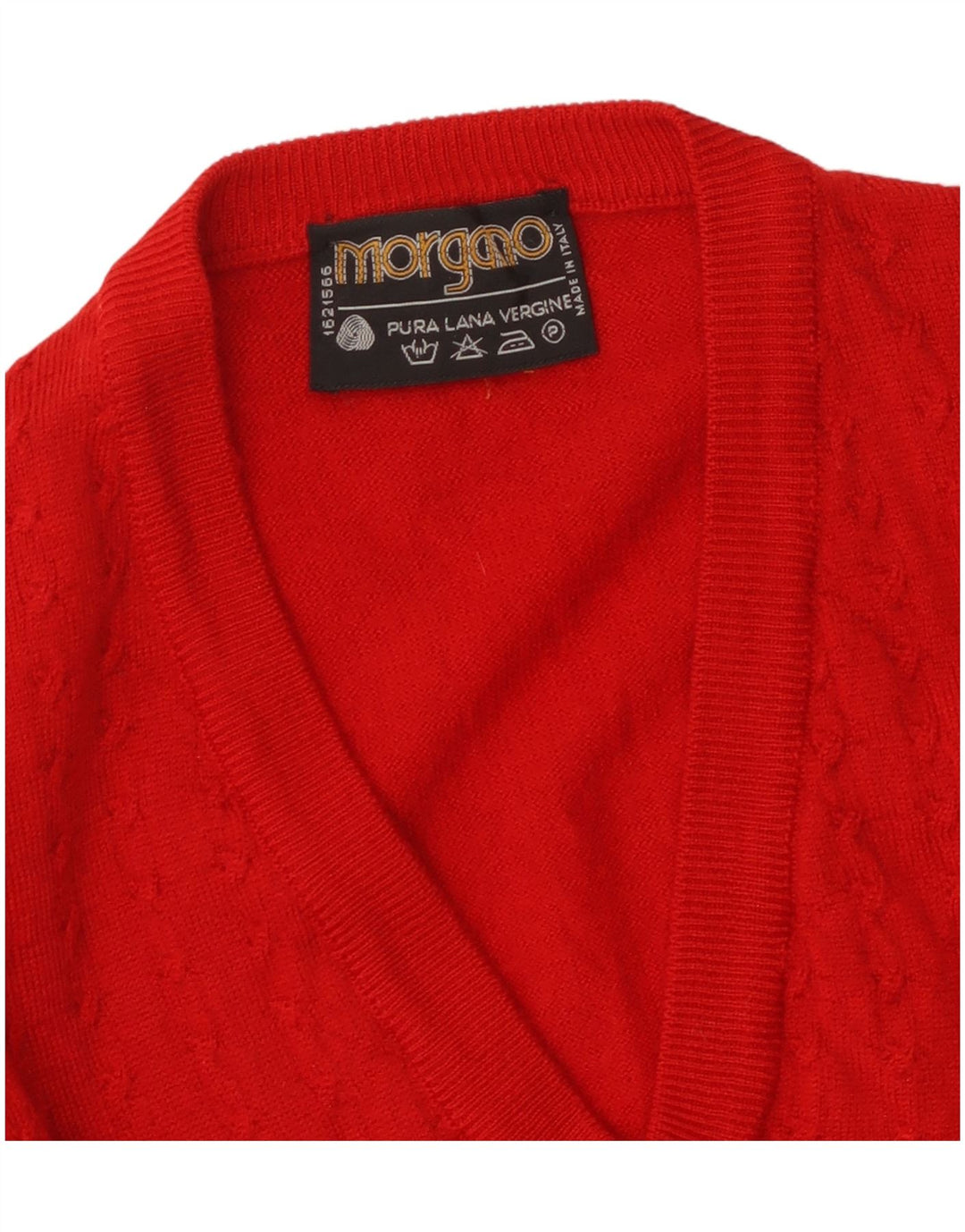 MORGANO Mens Vest Tank Top Small Red Wool
