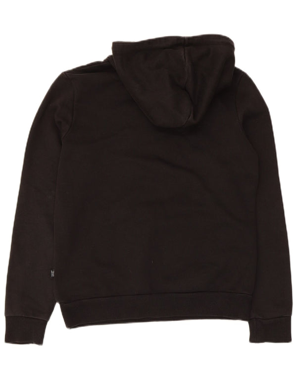 Puma Womens Graphic Hoodie Jumper UK 10 Small Black Cotton