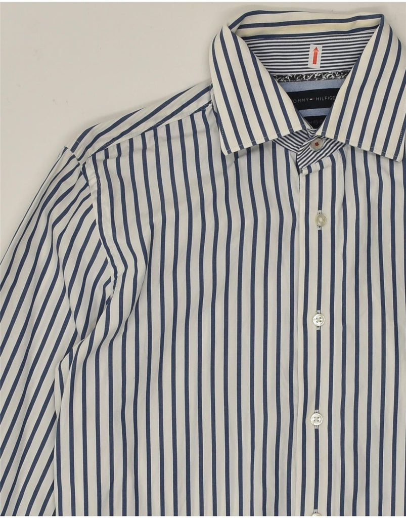 TOMMY HILFIGER Mens Shirt Small Blue Striped Cotton | Vintage Tommy Hilfiger | Thrift | Second-Hand Tommy Hilfiger | Used Clothing | Messina Hembry 