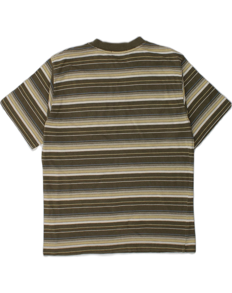 TIMBERLAND Boys Graphic T-Shirt Top 8-9 Years Khaki Striped Cotton | Vintage Timberland | Thrift | Second-Hand Timberland | Used Clothing | Messina Hembry 