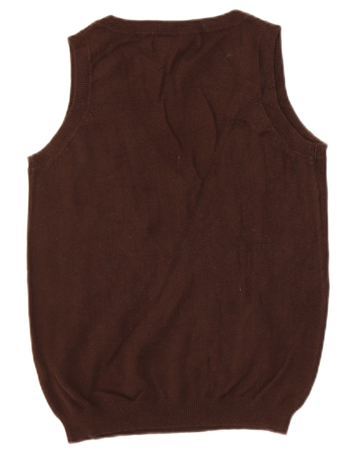 Zara Womens Vest Tank Top UK 12 Medium Brown Cotton