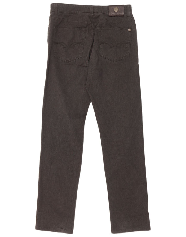 Trussardi Mens Slim Casual Trousers W33 L33 Black Cotton