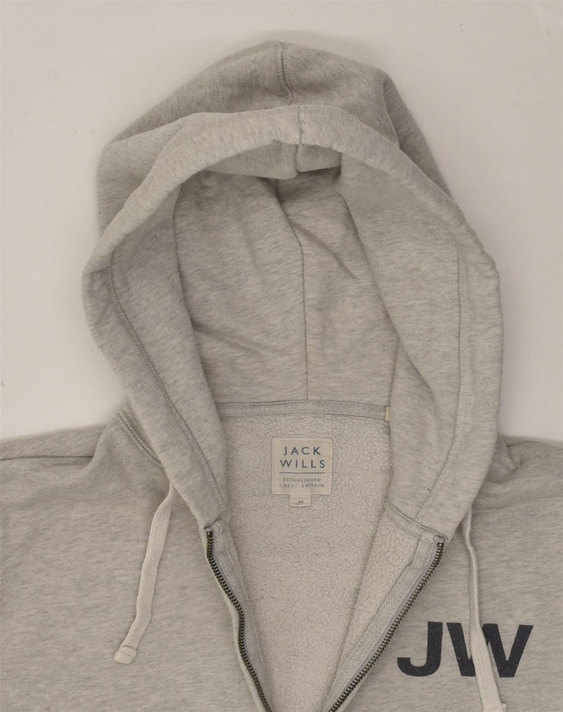 JACK WILLS Mens Zip Hoodie Sweater Medium Grey Cotton | Vintage Jack Wills | Thrift | Second-Hand Jack Wills | Used Clothing | Messina Hembry 