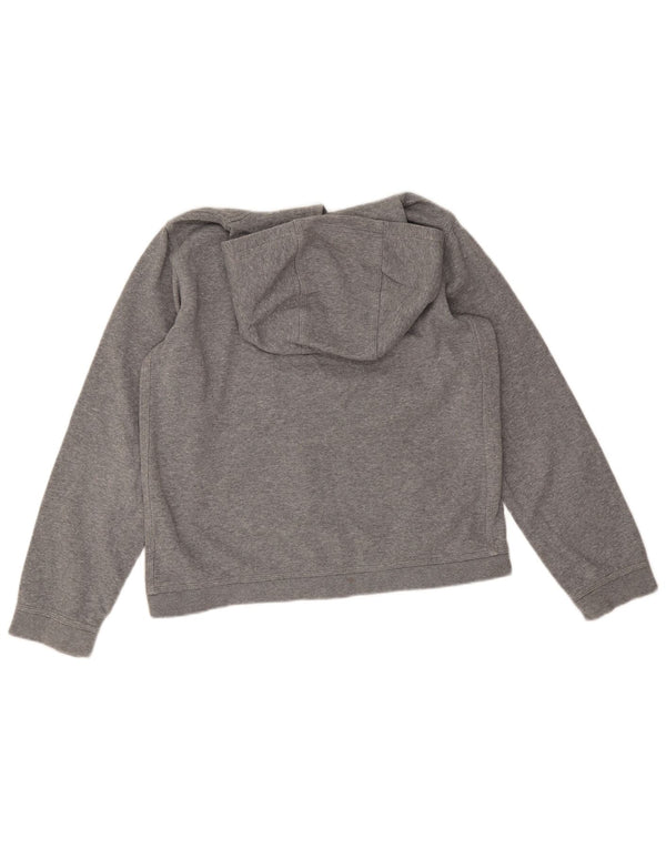 Nike Girls Hoodie Jumper 13-14 Years XL Grey Flecked Cotton