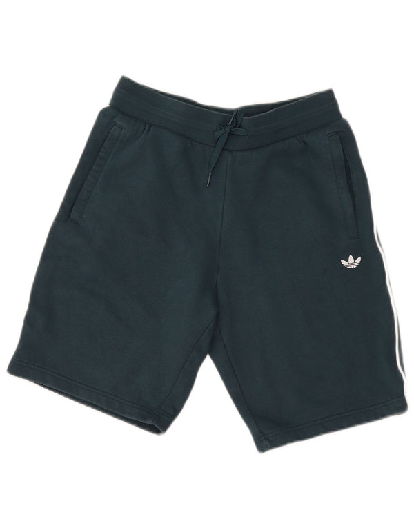 ADIDAS Boys Sport Shorts 13-14 Years Green Polyester