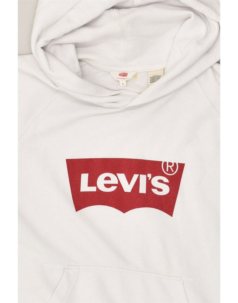 LEVI'S Mens Graphic Hoodie Jumper Small White Cotton | Vintage Levi's | Thrift | Second-Hand Levi's | Used Clothing | Messina Hembry 