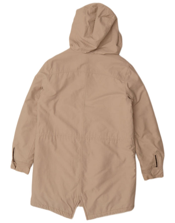 Hobbs Womens Oversized Parka Jacket UK 8 Small Beige Cotton