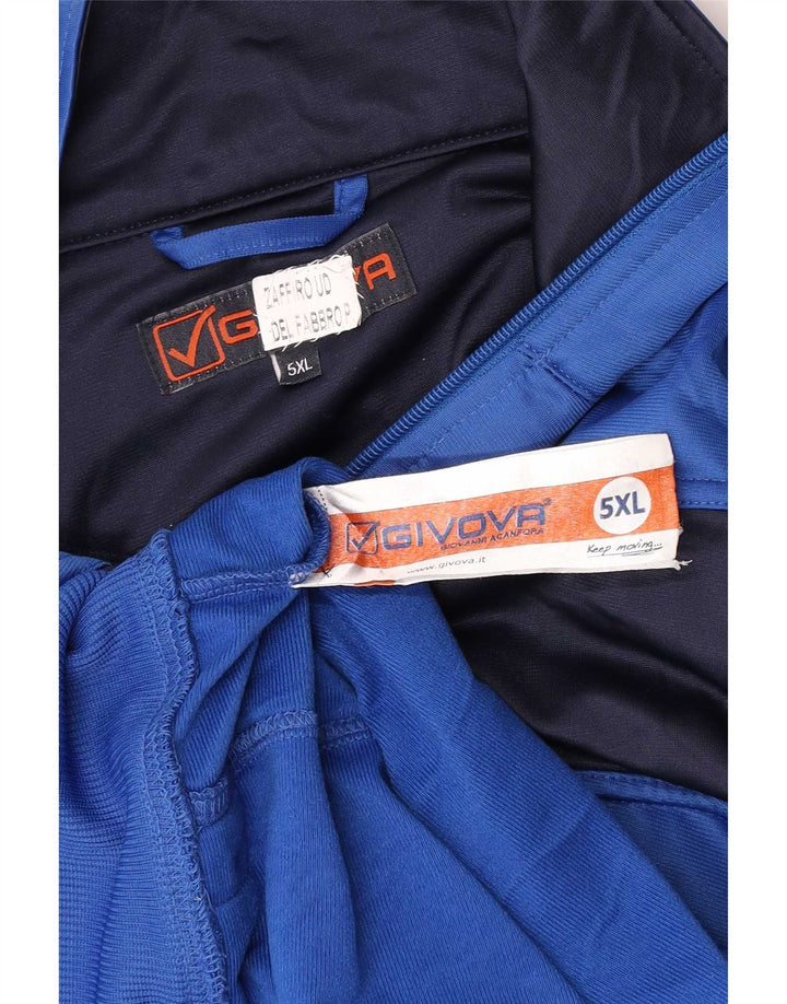 Givova Mens Graphic Tracksuit Top Jacket 5XL Blue Colourblock Polyester