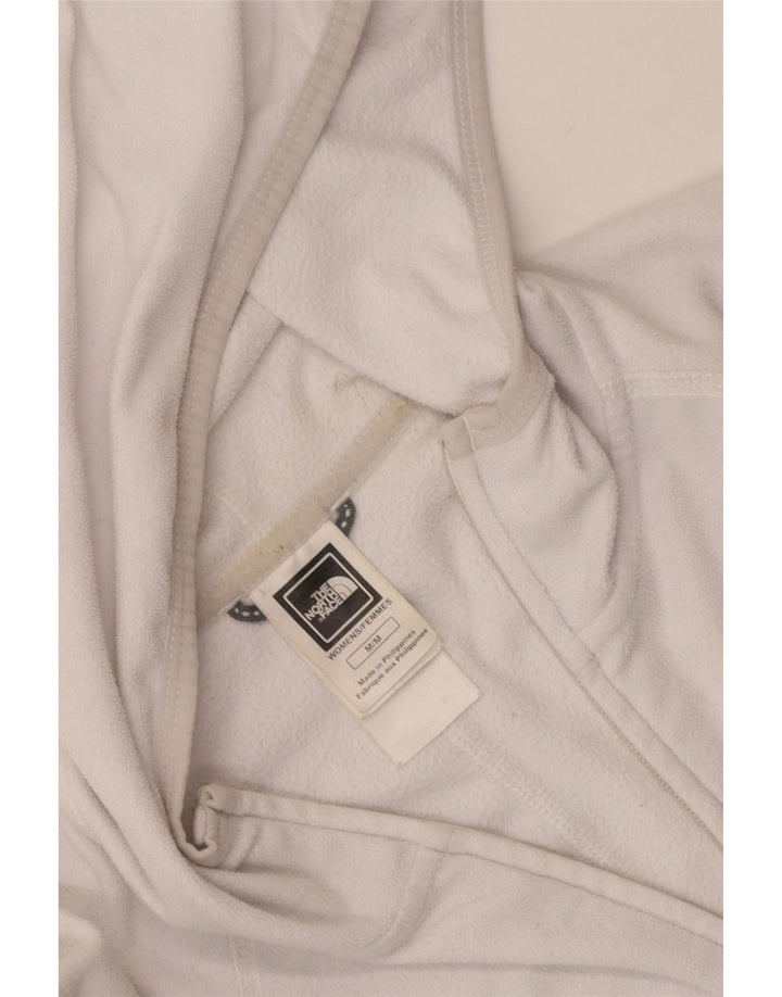 The North Face Womens Hooded Fleece Jacket UK 12 Medium White Polyester