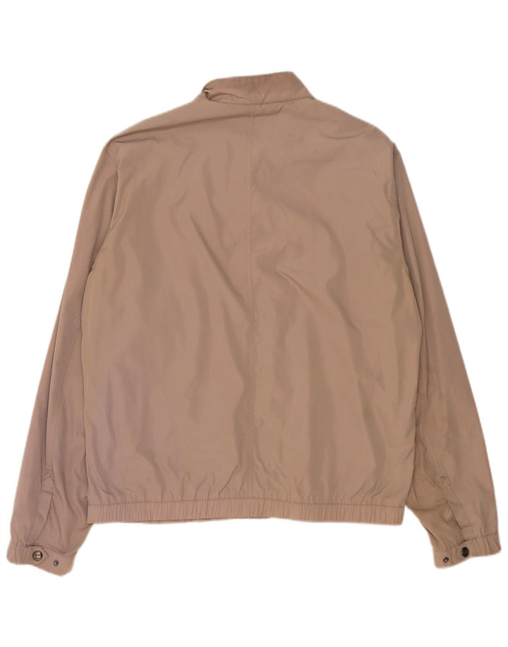 Massimo Dutti Mens Bomber Jacket UK 42 XL Beige Nylon
