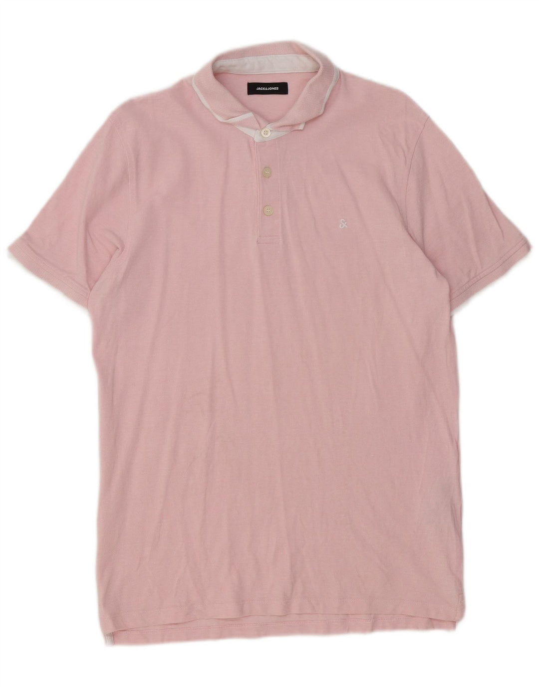 Jack & Jones Mens Polo Shirt XL Pink Cotton