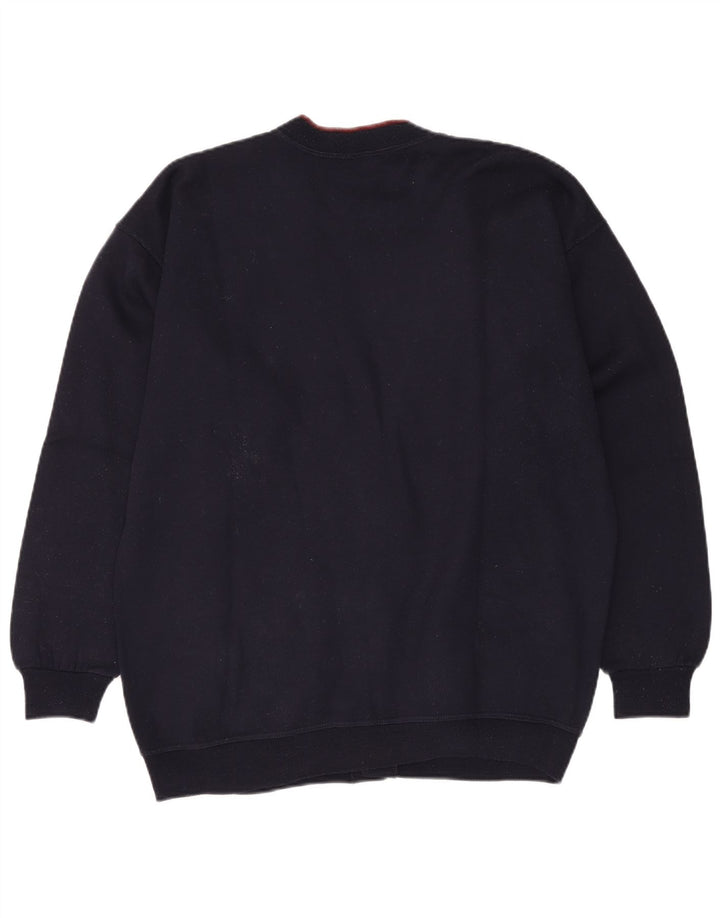 GREAT BAY Mens Cardigan Sweater XL Navy Blue Cotton