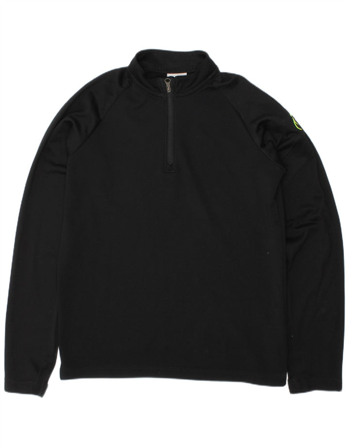 NIKE Boys Graphic Zip Neck Pullover Tracksuit Top 8-9 Years Small  Black