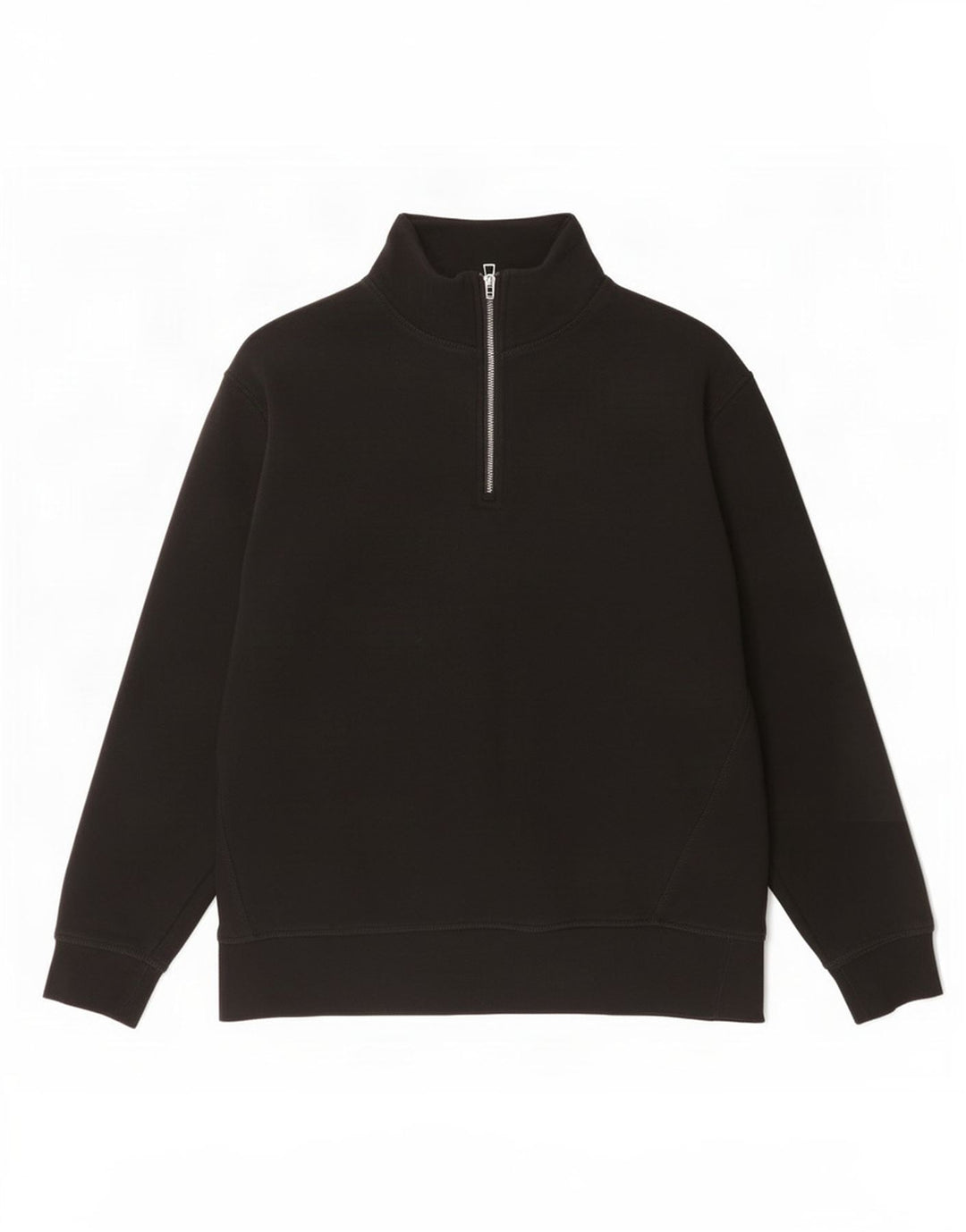 Zara Mens Zip Neck Sweatshirt Jumper Large Black Cotton
