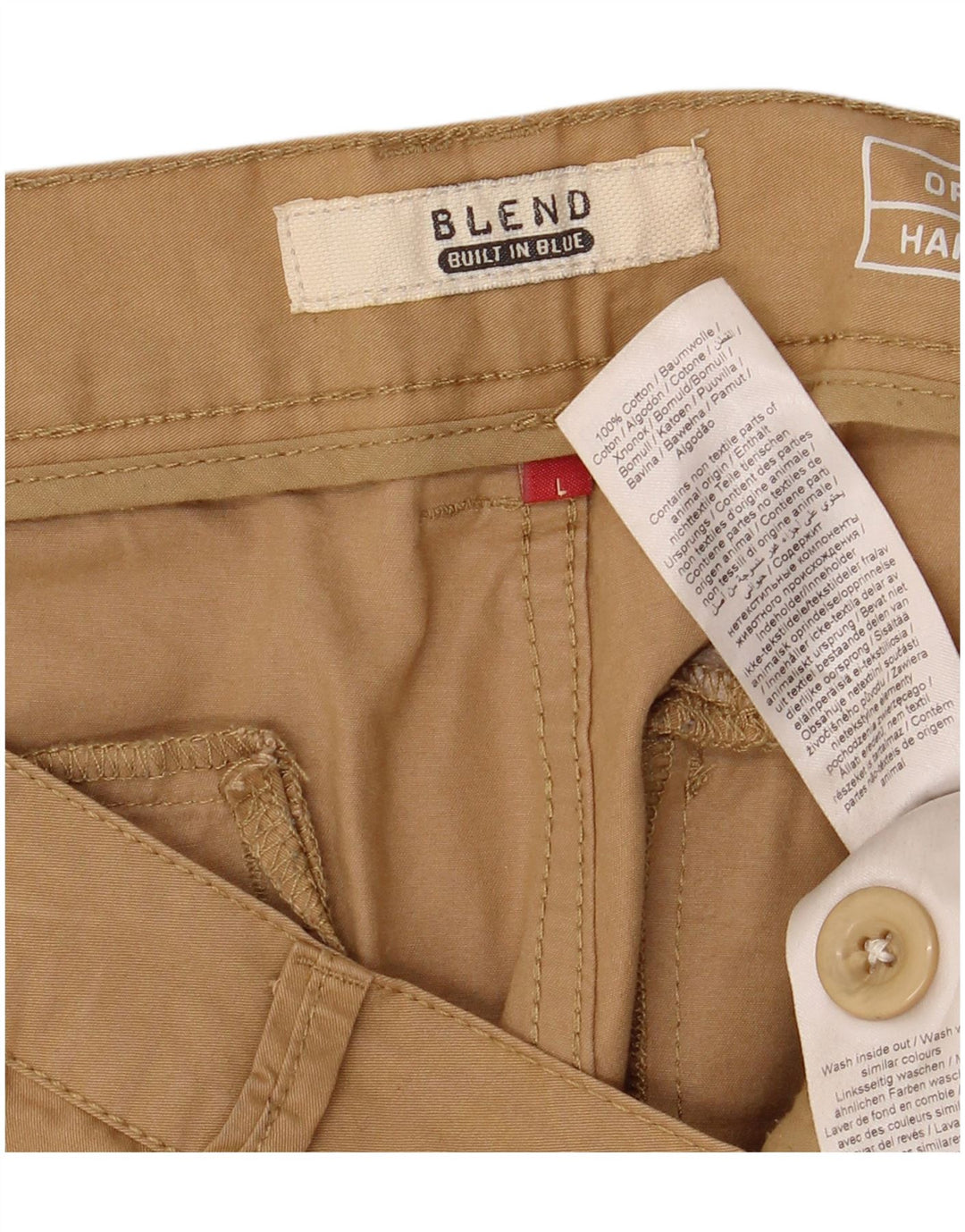 Blend Mens Chino Shorts Large W36  Beige Cotton