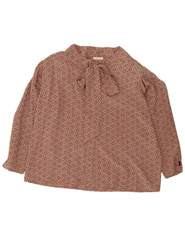 Diana Bentall's Womens Long Sleeve Blouse Top IT 53 4XL Brown Floral