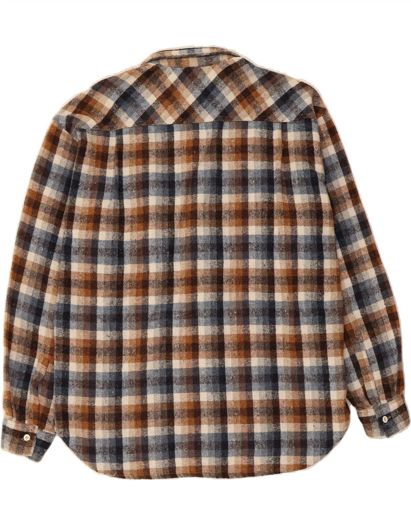 VINTAGE Mens Flannel Shirt XL Brown Check Vintage Vintage and Second-Hand Vintage from Messina Hembry 