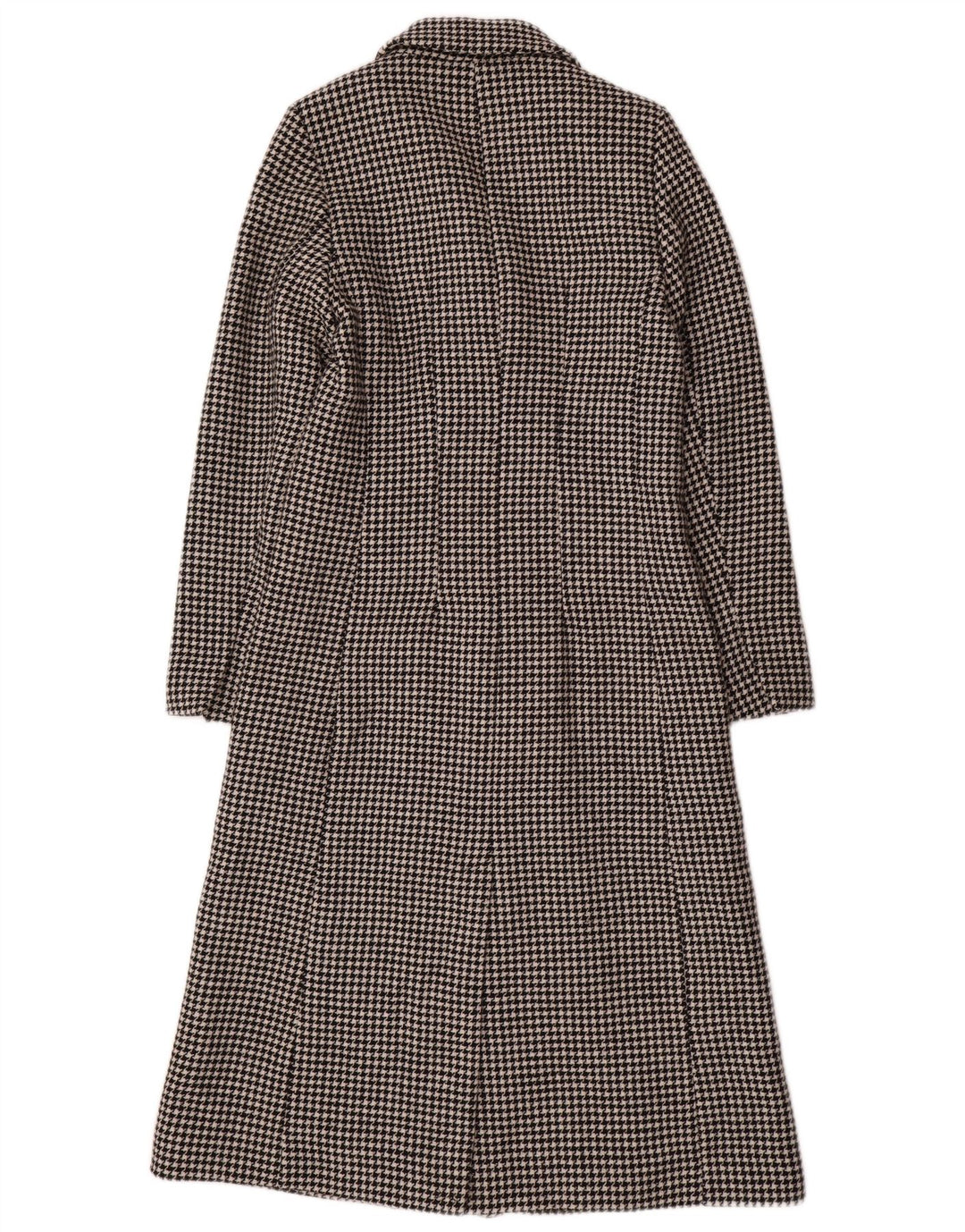 Marks & Spencer Womens Double Breasted Coat UK 8 Small Black Houndstooth