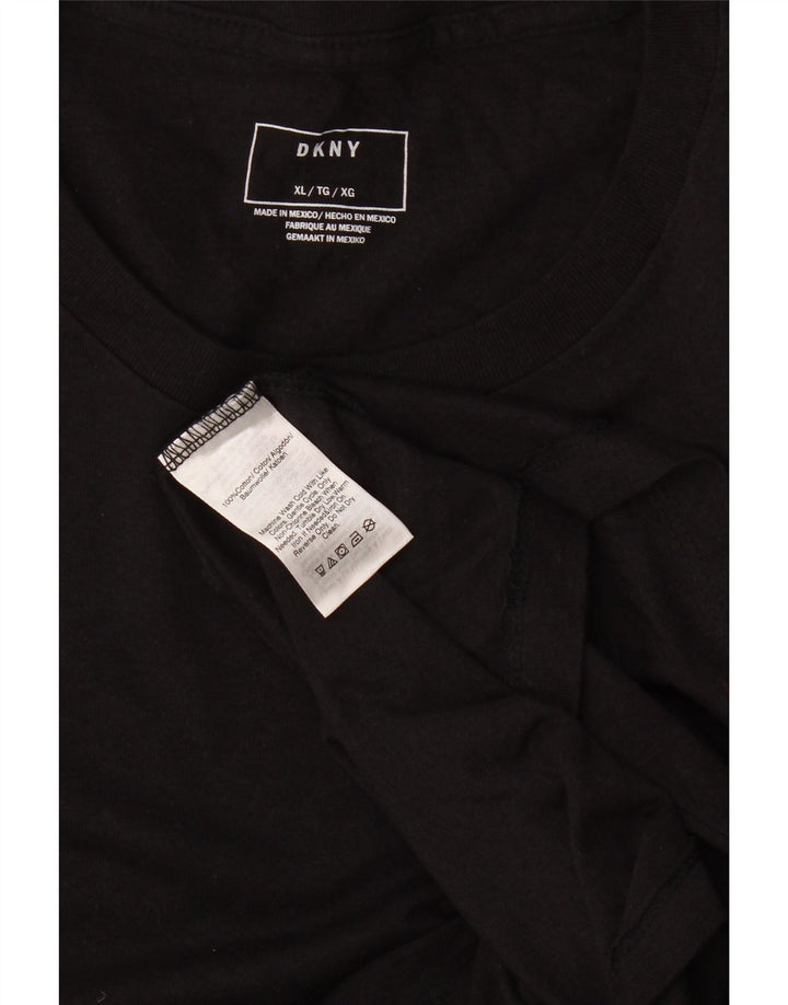 Dkny Mens Graphic T-Shirt Top XL Black Cotton
